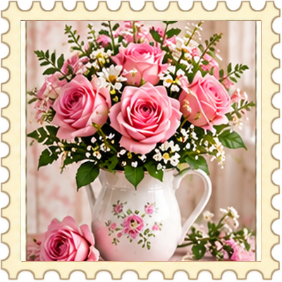 Timbre Bouquets de fleurs 1
