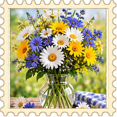 Timbre Bouquets de fleurs 2