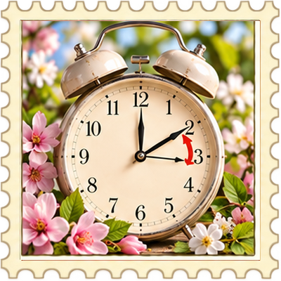 Timbre Changement d'heure - Printemps 1