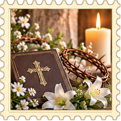 Timbre P�ques religieuse 3