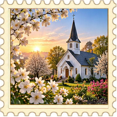 Timbre P�ques religieuse 9